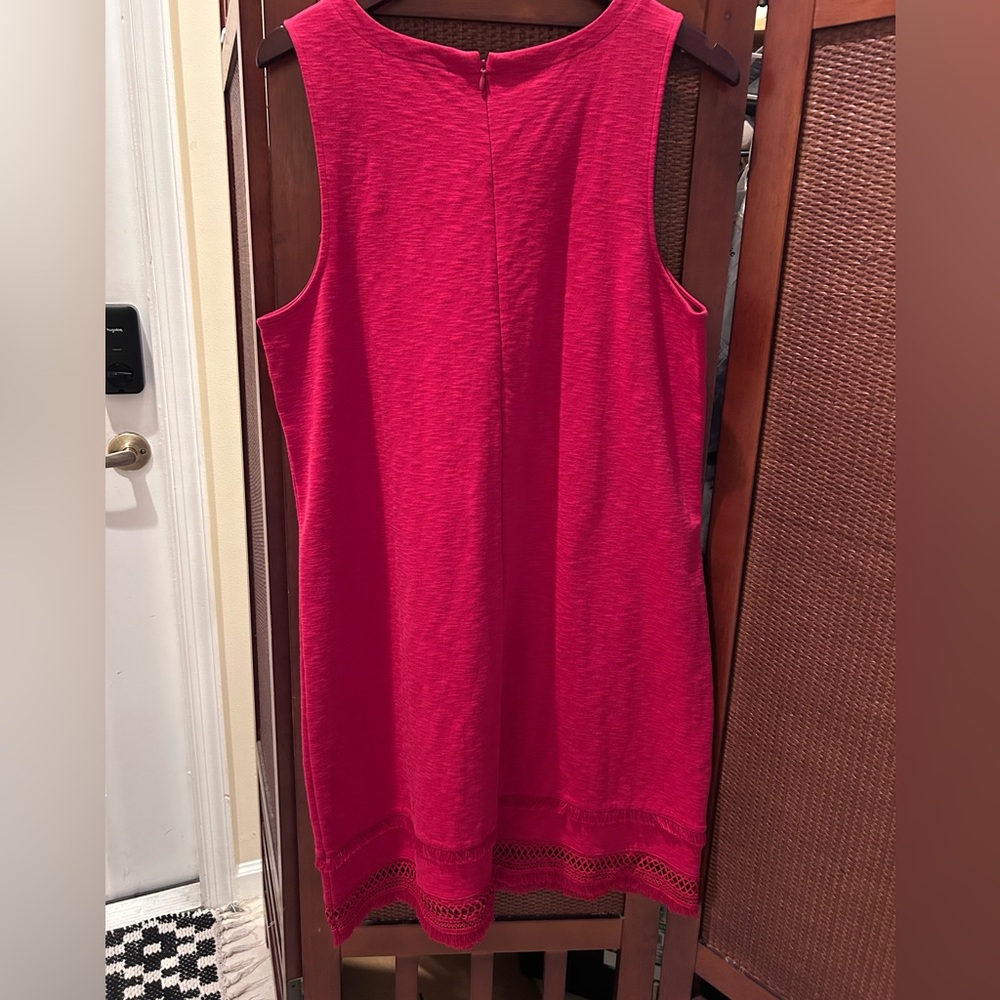LOFT Red Sleeveless Sheath Mini Dress - Picture 3 of 6